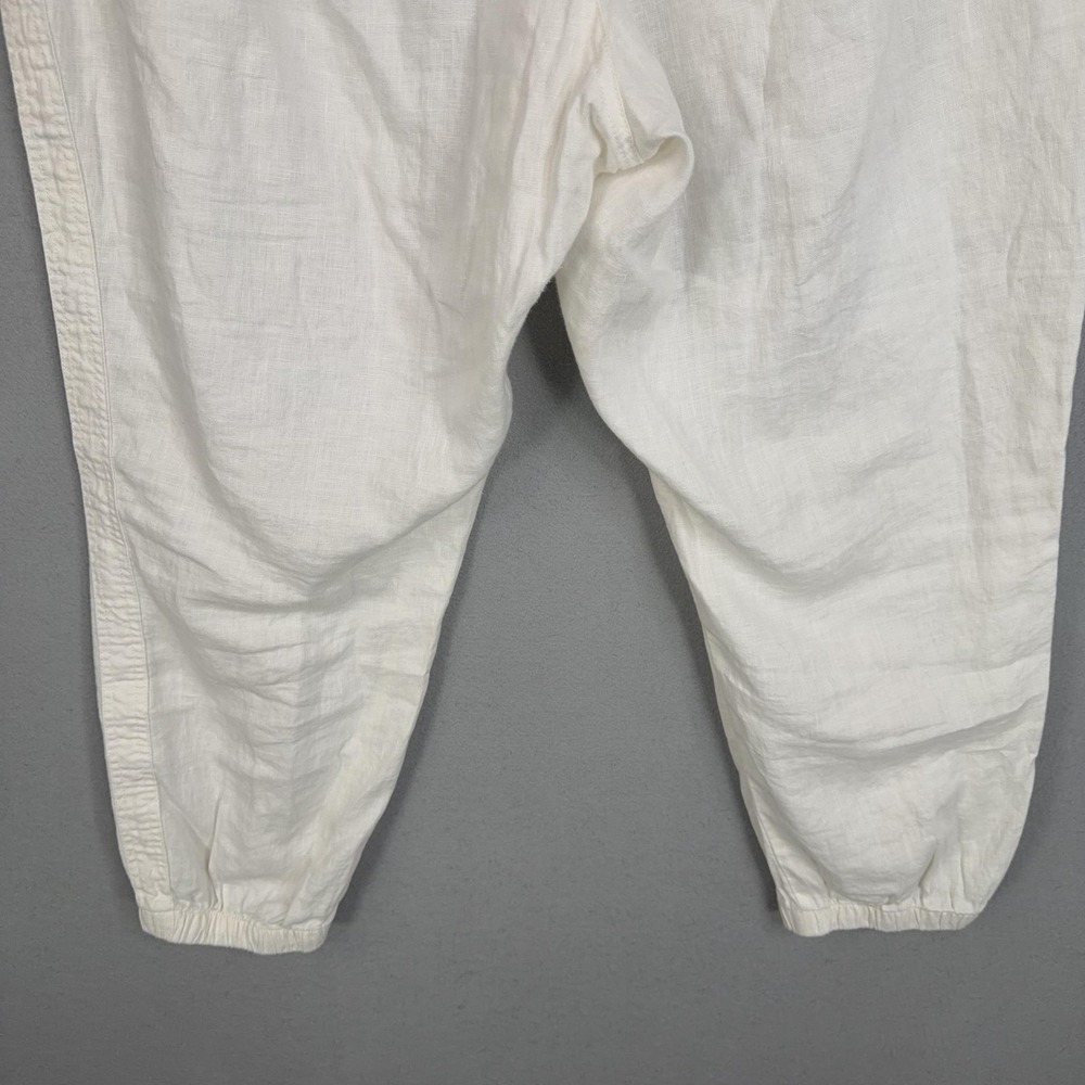Athleta Pants Womens 22 White Cabo Linen Jogger Pockets Summer Resort Beach - Picture 9 of 16